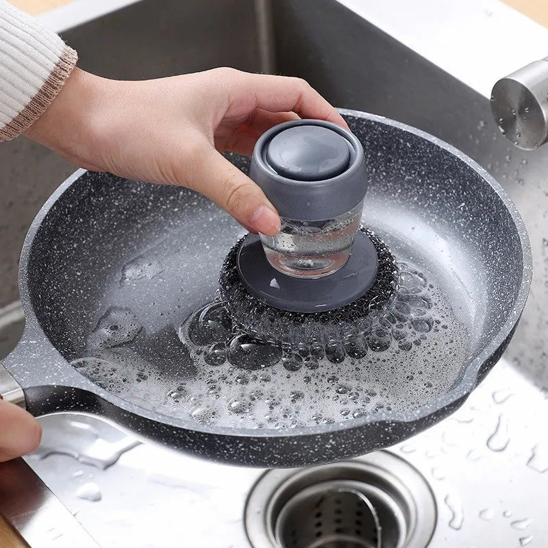 Multi-Purpose Soap Dispensing Brush for Quick and Easy Cleaning